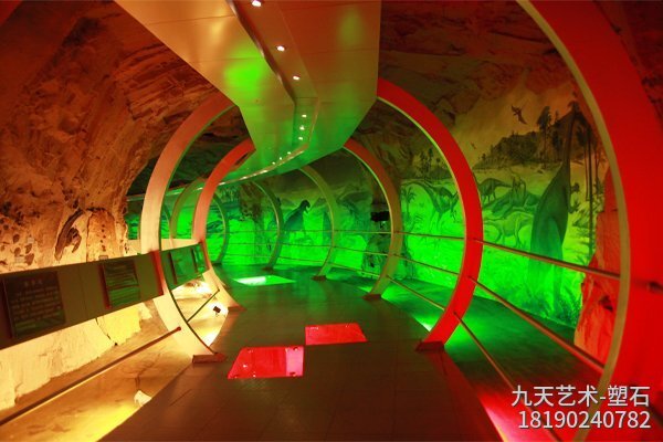 西陕博物馆时空隧道展厅仿真岩层化石埋藏景观