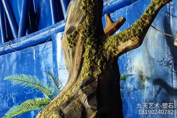 2022自贡恐龙博物馆塑石工程-塑石仿枯木