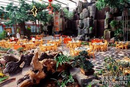 生态餐厅塑石假山造景